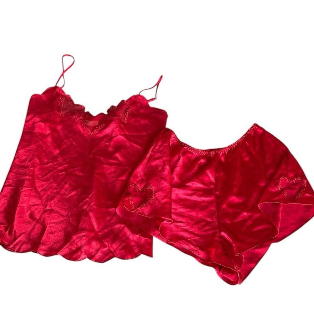Vintage Erika Taylor intimates silky nighties set in red